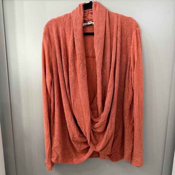 Anthropologie Saturday Sunday Faux Wrap Soft Sweater Burnt Orange Size Large - Picture 5 of 6